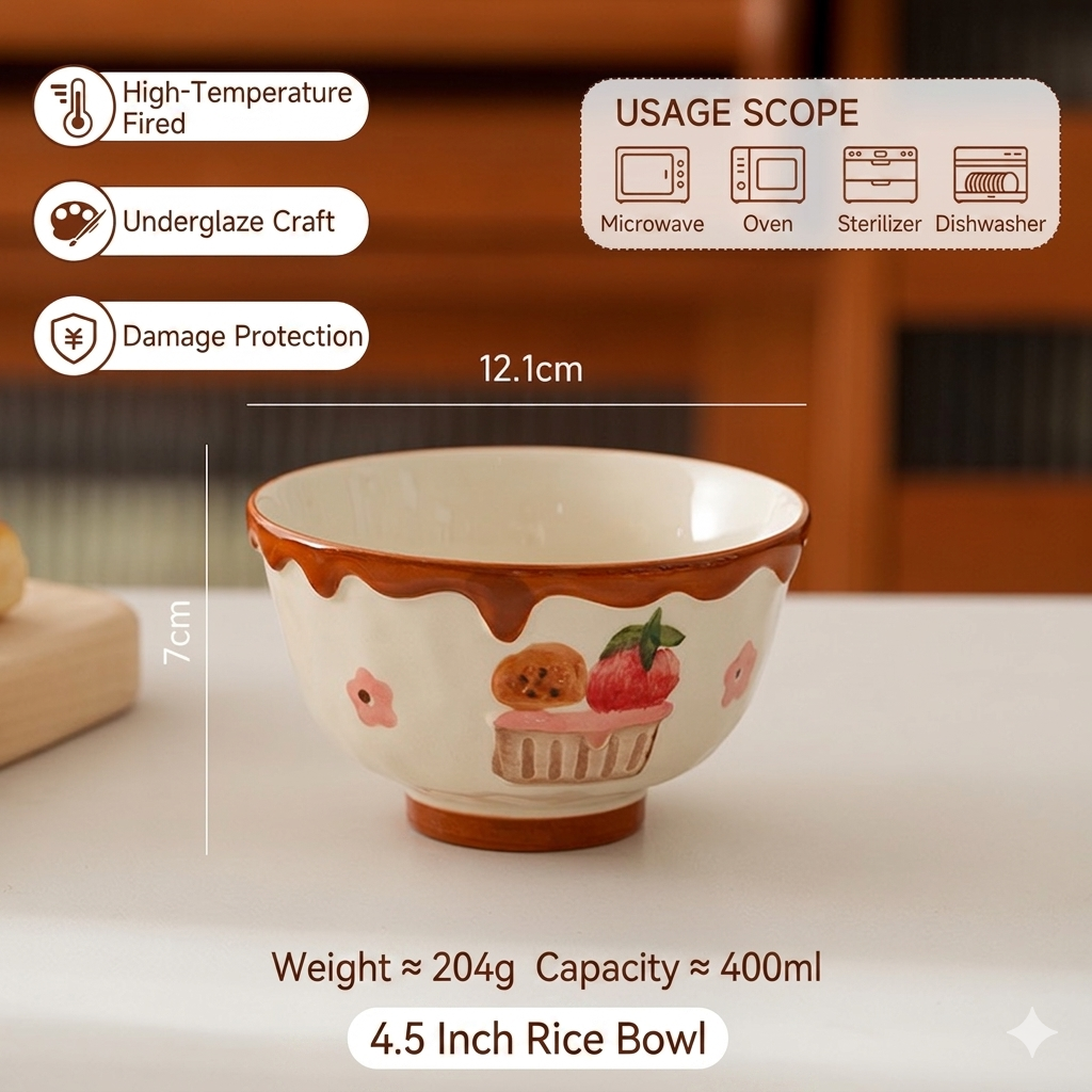 Ceramic bowl with decorative elements on a neutral background