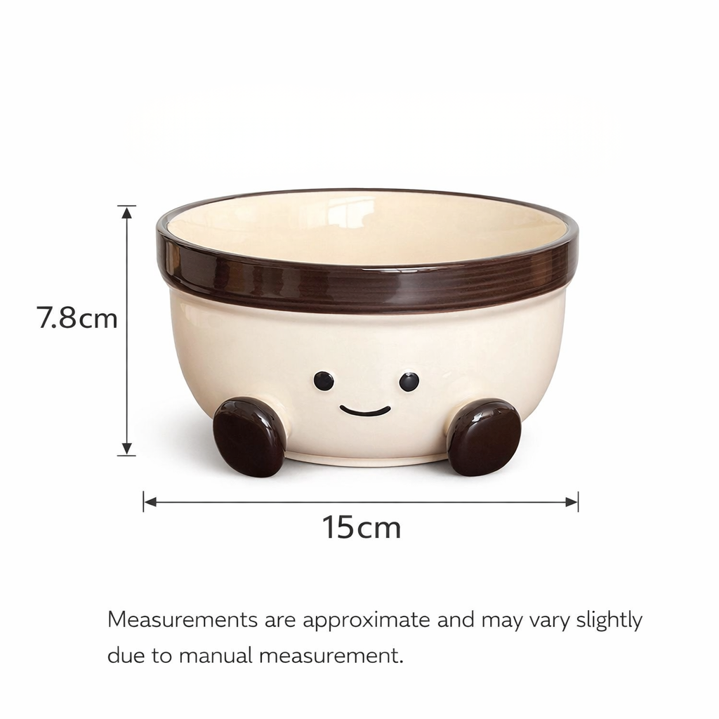 Cute ceramic soup bowl with lid and smiley face design for noodles and rice in Canada