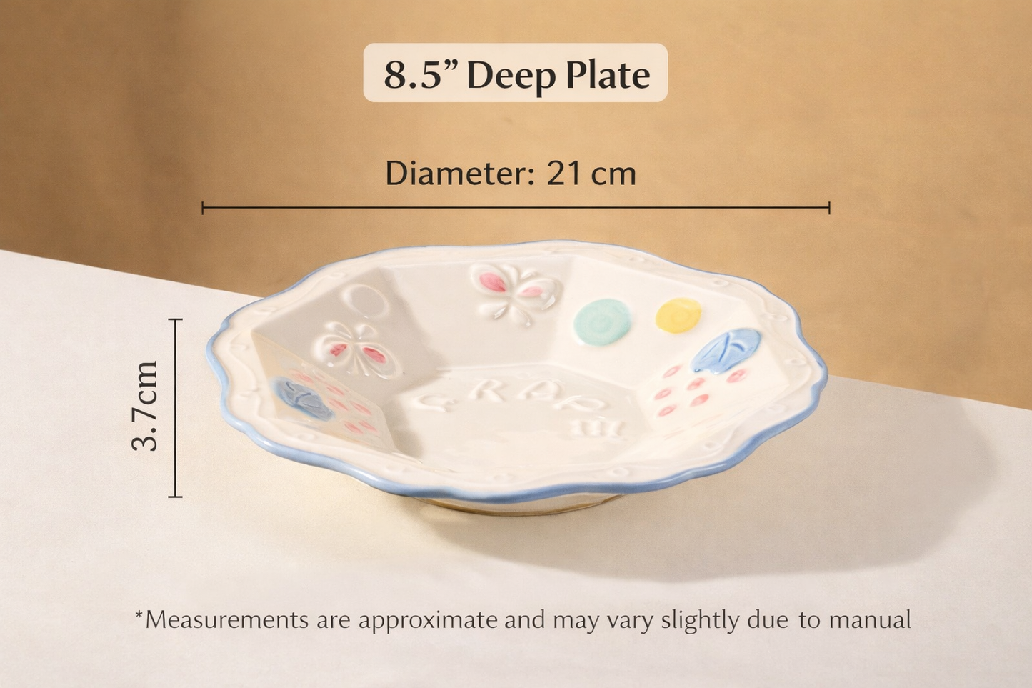 8.5-inch deep plate with grape design in canada