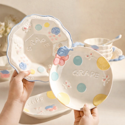 Ceramic plates with Grape design in Canada tableware