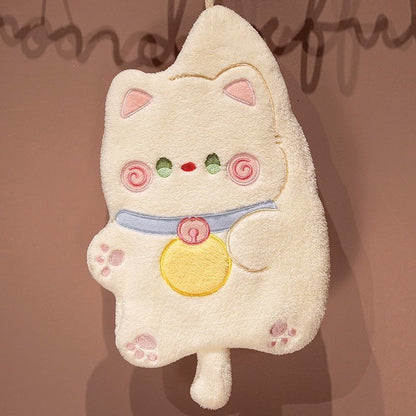 Kawaii Lucky Cat Hand Towels - Ultra-Soft & Super Absorbent | MeetU Home