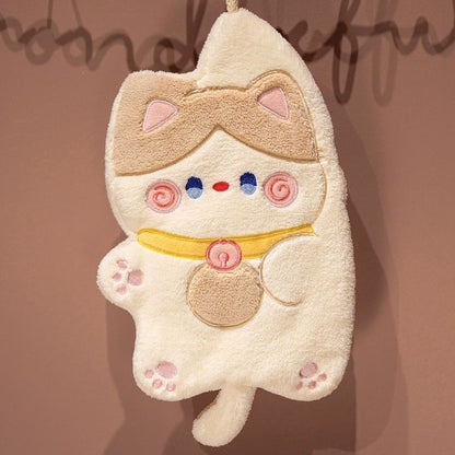 Kawaii Lucky Cat Hand Towels - Ultra-Soft & Super Absorbent | MeetU Home
