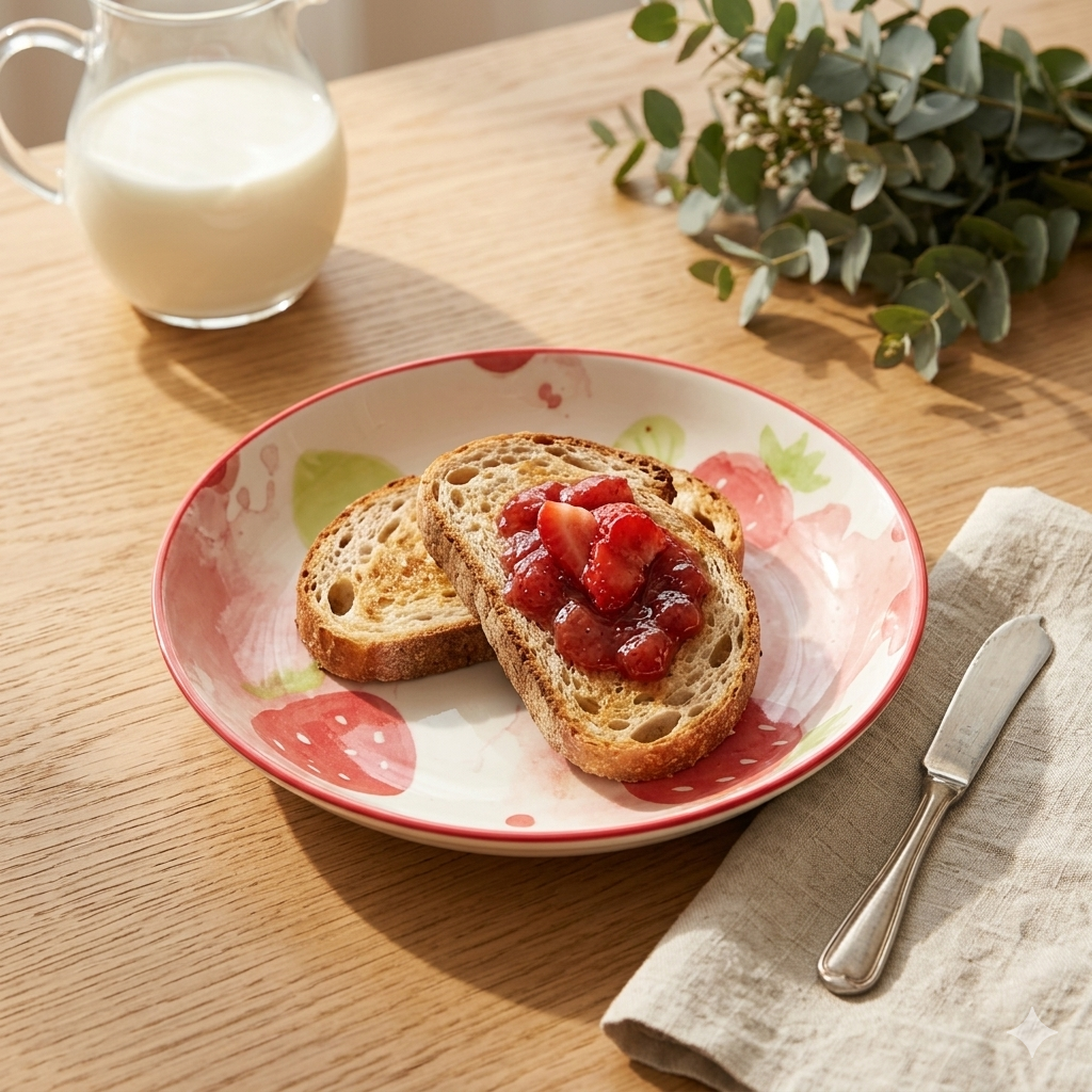 Hand-Painted Strawberry Garden Ceramic Plates | MeetU Home